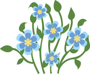 Floral bouquet illustration. PNG with transparent background
