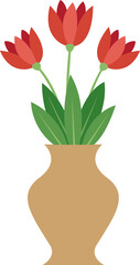 House plant, flowers in a vase. PNG with transparent background