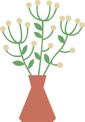 House plant, flowers in a vase. PNG with transparent background