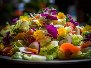 Crisp Vibrant Garden Salad Close-Up Photography AI Generated