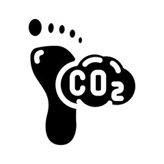 carbon footprint environmental glyph icon vector. carbon footprint environmental sign. isolated symbol illustration