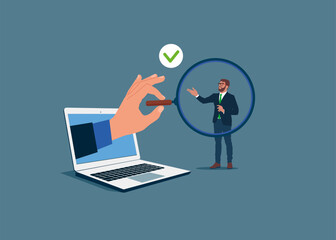 Choosing worker. Modern vector illustration flat design