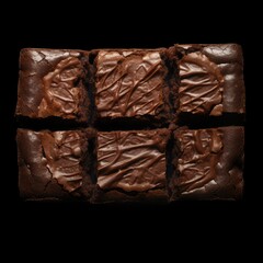 six brownies on a black background Generative AI