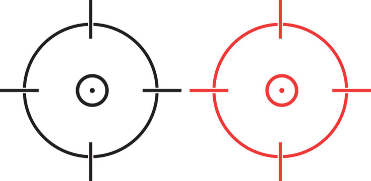 Gun Sight Crosshairs Bullseye Isolated Vector. sniper rifle target. Focus target vector icon. Target goal icon. target focus arrow. marketing aim design