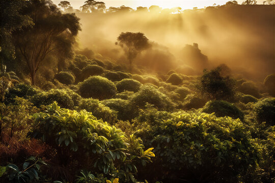 AI generative image of coffee plantation in Kenya