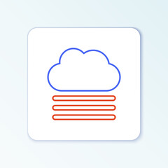 Line Fog and cloud icon isolated on white background. Colorful outline concept. Vector