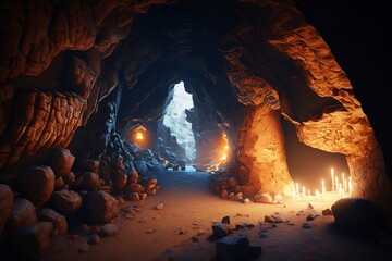 ancient caves, Generative AI