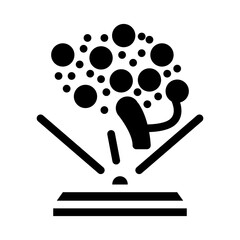 human brain simulation future technology glyph icon vector. human brain simulation future technology sign. isolated symbol illustration