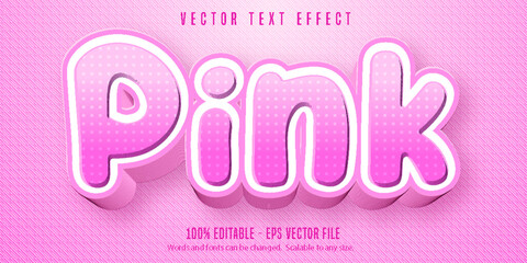 Pink text, cartoon style editable text effect