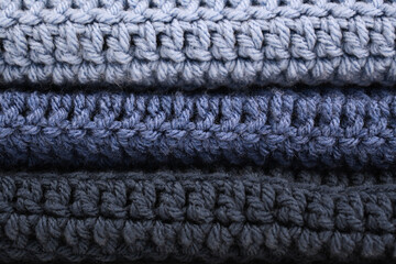 Blue Ombre Yarn Crochet Blanket