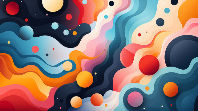 Colorful abstract shapes and patterns, Digital background Generative AI