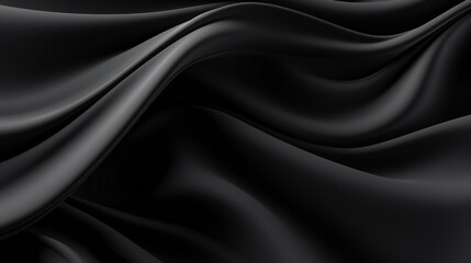 abstract Illustration smooth elegant black satin texture abstract . luxurious black line background. Generation AI