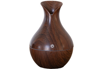 Aromatizer of wood on transparent background. The aromatizer is electric and serves as home decoration.