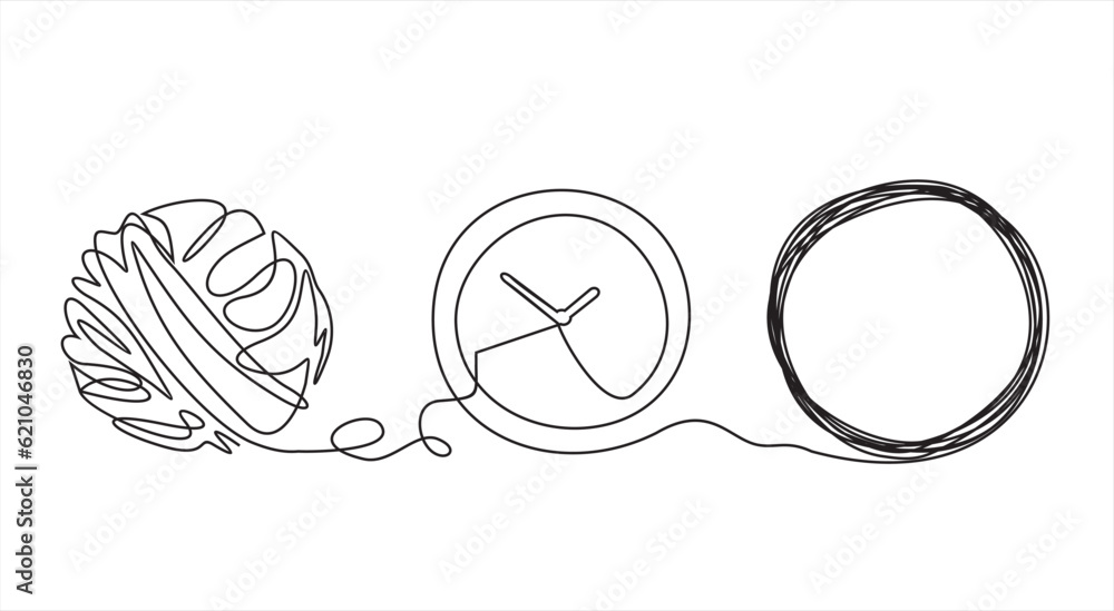 Poster chaos and clock abstract minimalist concept vector illustration. metaphor of disorganized difficult 
