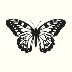 Monarch butterfly silhouette vector illustration background