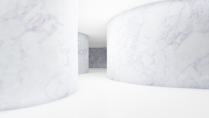 Interior architecture background empty corridor with openings 3d render