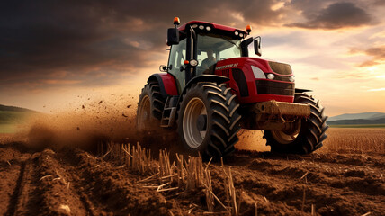 Modern agriculture machine technology concept