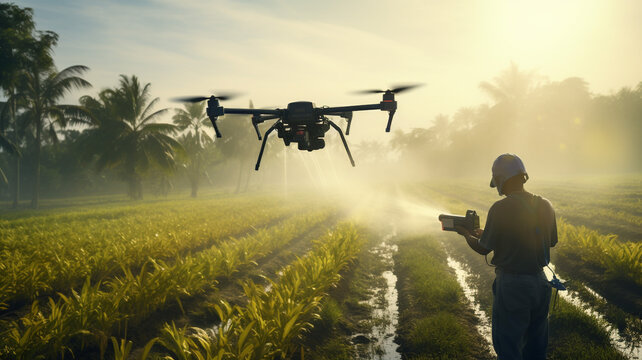 Modern agriculture machine technology concept