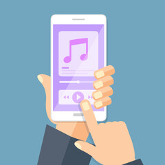 Interfaccia dell'applicazione mobile. Lettore musicale. App Musica. Illustrazione 