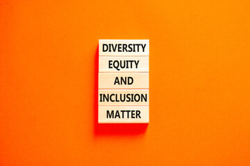 DEI Diversity equity inclusion matter symbol. Concept words DEI diversity equity and inclusion...