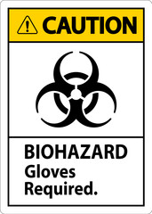 Biohazard Caution Label Biohazard Gloves Required