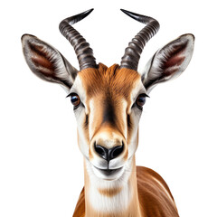 Springbok antelope head isolated - Generative AI - obrazy, fototapety, plakaty