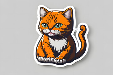 Orange Cat Smiling Sticker