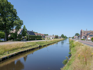 Fototapeta na wymiar Compagnonsvaart of Appelschastervaart in Appelscha, Friesland province, The Netherlands