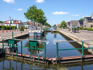 Fototapeta na wymiar Bovenstverlaat Applescha, Friesland province, The Netherlands