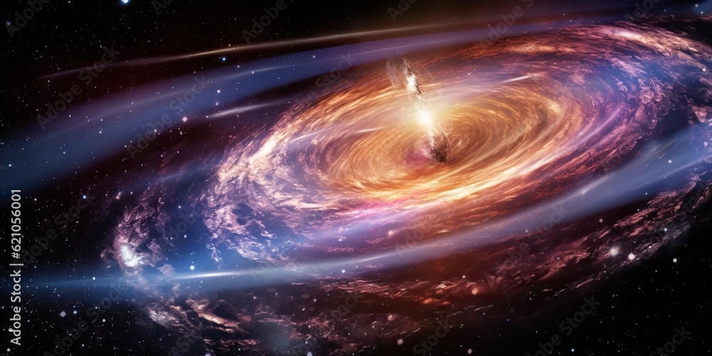 Wall mural ai generated. ai generative. space galaxy universe wormhole. black time tunnel teleport outer dark c