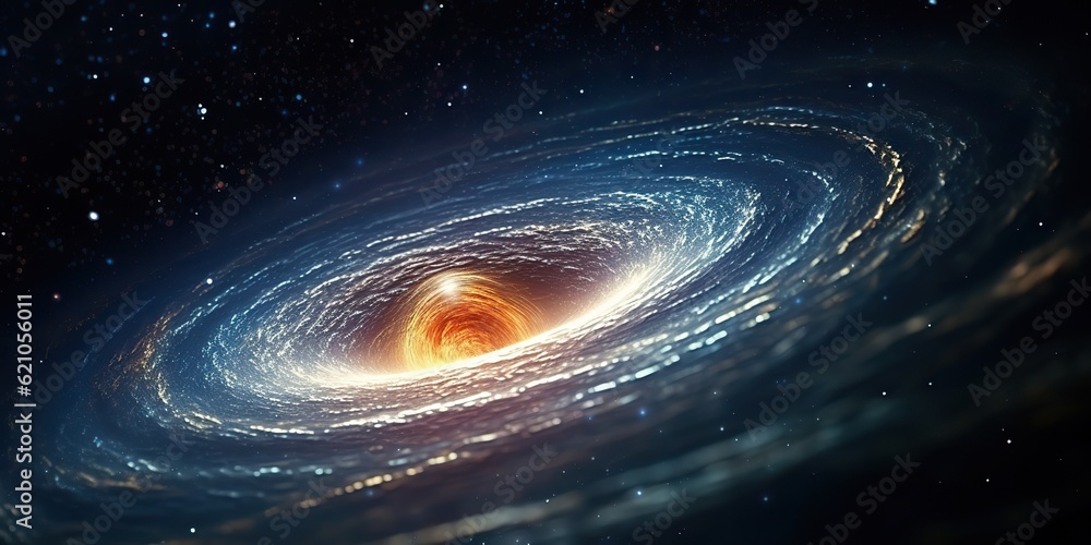 Wall mural ai generated. ai generative. space galaxy universe wormhole. black time tunnel teleport outer dark c