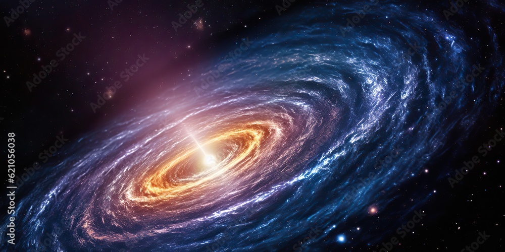 Wall mural ai generated. ai generative. space galaxy universe wormhole. black time tunnel teleport outer dark c