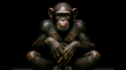 chimpanzee meditando. ia generada
