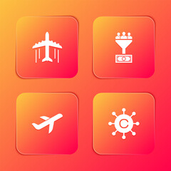 Set Plane, Lead management, and Copywriting network icon. Vector