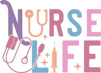 Retro Nurse Sublimation Design