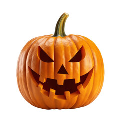 Halloween pumpkin head jack o’lanterns isolated on transparent background. Generative ai