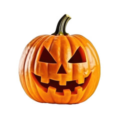 Halloween pumpkin head jack o’lanterns isolated on transparent background. Generative ai