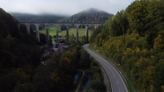 Viaduc de la Combe Maran: fantastic aerial view of the famous Viaduc