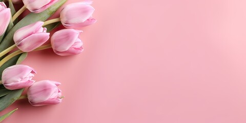 Fototapeta na wymiar AI Generated. AI Generative. Romantic love invite card greeting with tulip flowers. Tender aesthetics valentine birthday woman day holiday vibe. Graphic Art