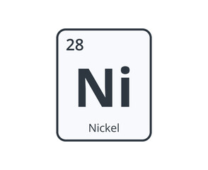 Nickel Chemical Element Graphic for Science Designs.
