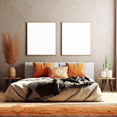 bedroom poster mockups binary set poster mockup 3D rendering realistic design minimalist Design