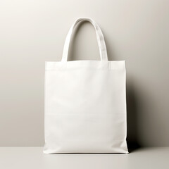 Textile basket bag for shopping mockup. vector illustration isolated on white background