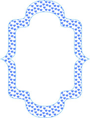 Frame with blue hearts for decoration.
