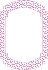 Frame with pink hearts for decoration