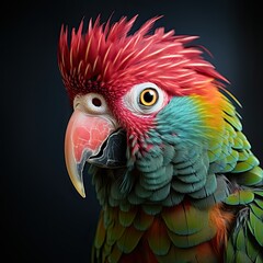 Obraz premium Colorful Parrot in Focus. Generative AI
