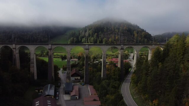 Viaduc de la Combe Maran: fantastic aerial view of the famous Swiss Viaduc