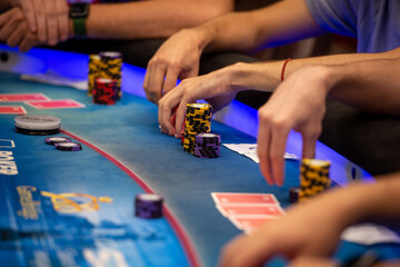 Gambling. Poker. Blurred background. Poker background.