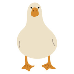 Duck White Single 42 cute on a blue background, vector illustration