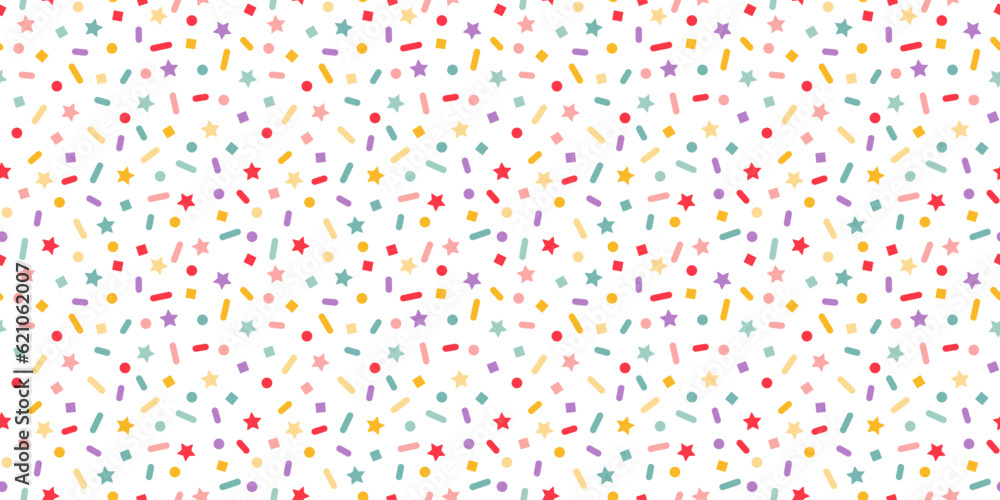 Aufkleber dotted seamless pattern with color sprinkles. colorful vector carnaval confetti texture. cake, ice c
