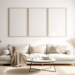 living room 3 set frame mockup hollow white frame mockups compatible vertical frames for poster interior design decorative